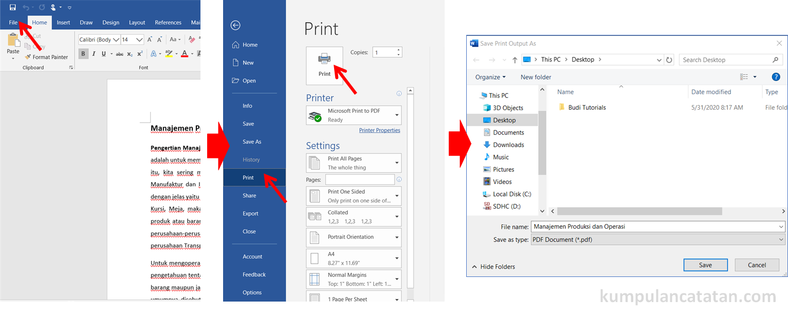 Cara Mudah Ubah Word ke PDF Lengkap Cepat - LKomBis Cara Mudah Ubah Word ke PDF Lengkap Cepat - LKomBis