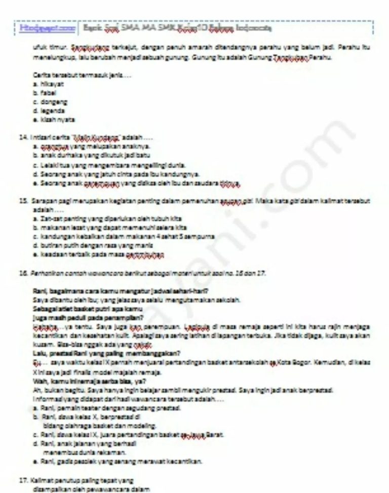 5 Contoh Soal Essay Bahasa Indonesia Kelas 10 Semester 1 K13 Bab 2 yang Wajib Kamu Kuasai di 2026