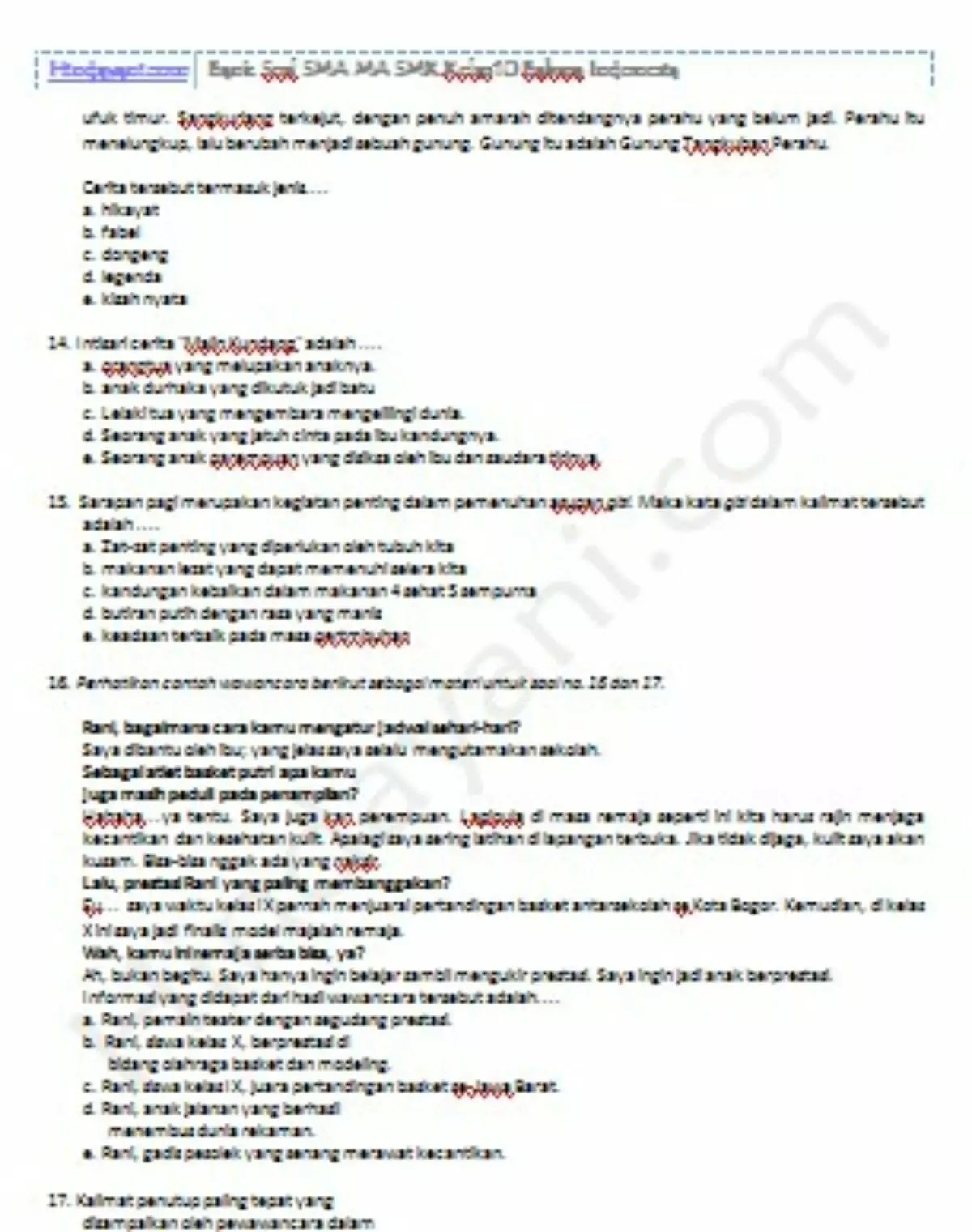 5 Contoh Soal Essay Bahasa Indonesia Kelas 10 Semester 1 K13 Bab 2 yang Wajib Kamu Kuasai di 2026