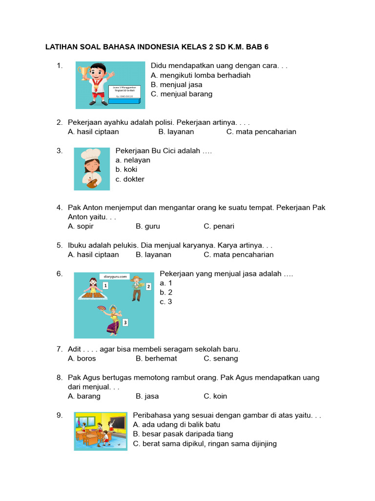 7 Contoh Soal UKK Bahasa Indonesia Kelas 2 SD Terbaru 2026 yang Wajib Dikuasai
