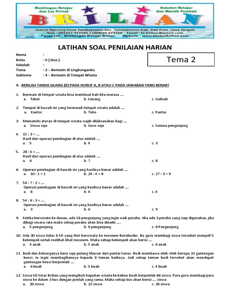 7 rahasia contoh soal tematik 4 kelas 2 yang membuat anak sukses sebelum terlambat