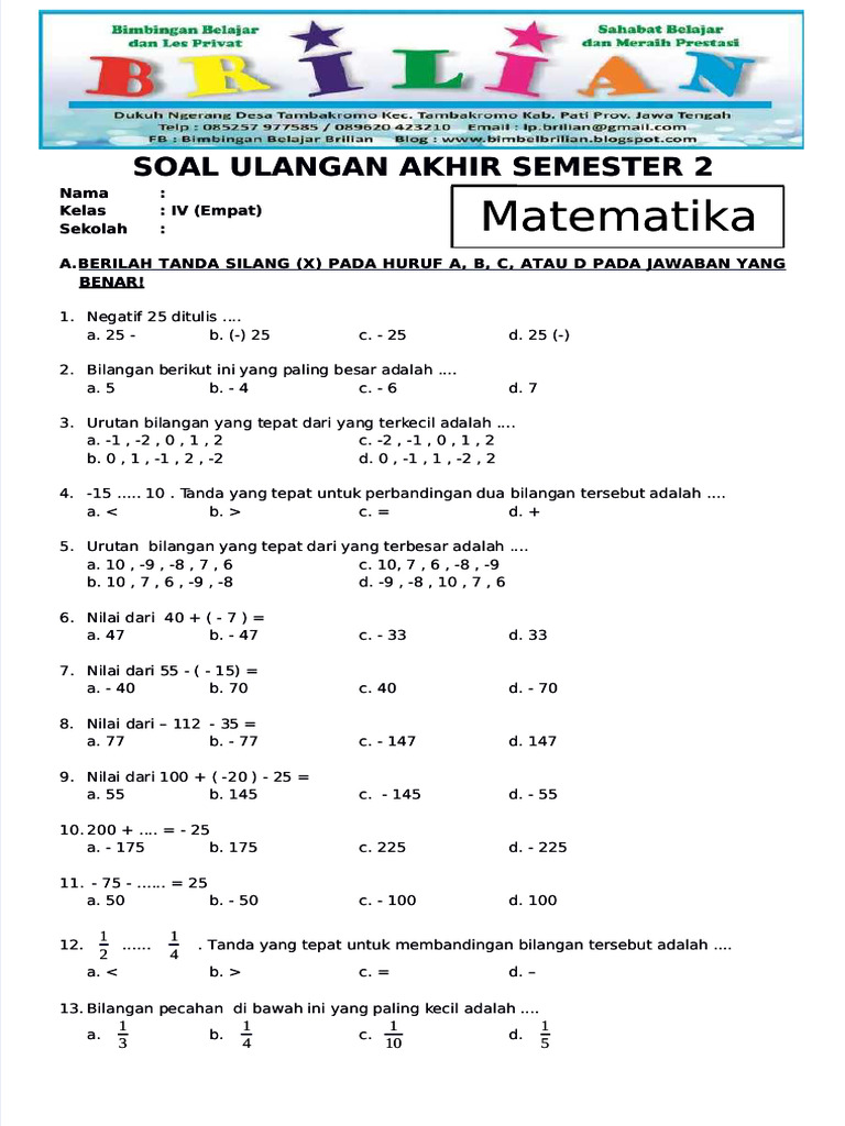 Wajib Tahu Bocoran Soal Soal Ujian Kelas 4 SD Semester 2 Kurikulum 2013 Agar Nilai Maksimal Wajib Tahu Bocoran Soal Soal Ujian Kelas 4 SD Semester 2 Kurikulum 2013 Agar Nilai Maksimal