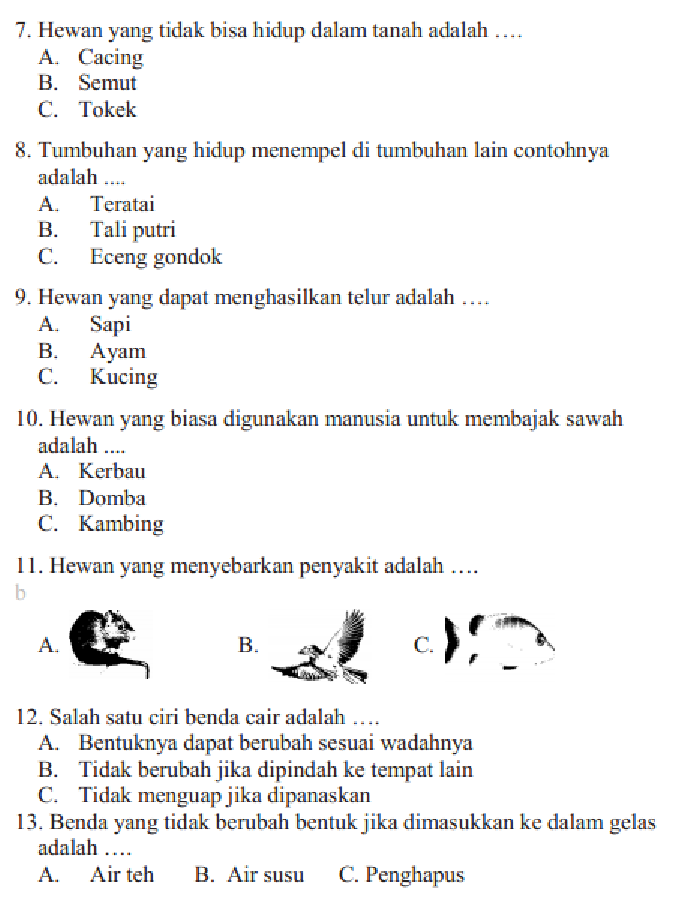 Wajib Tahu! Ini Kumpulan Contoh Soal Ulangan IPA Kelas 2 SD Semester 1 Terbaru