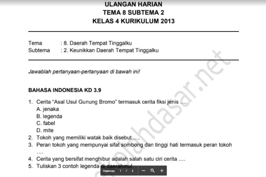 Wajib Tahu! Kumpulan contoh soal tema 8 subtema 2 kelas 4 Terbaru untuk Belajar Mandiri Wajib Tahu! Kumpulan contoh soal tema 8 subtema 2 kelas 4 Terbaru untuk Belajar Mandiri